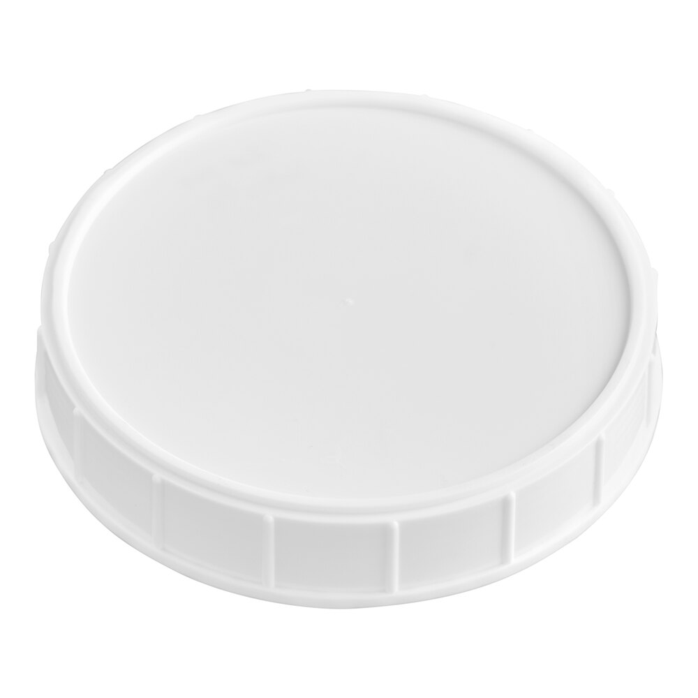 120 mm Unlined White Plastic Canister Lid - 256/Case