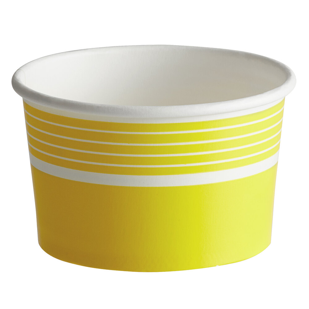 Choice 8 oz. Yellow Paper Frozen Yogurt / Food Cup - 1,000/Case