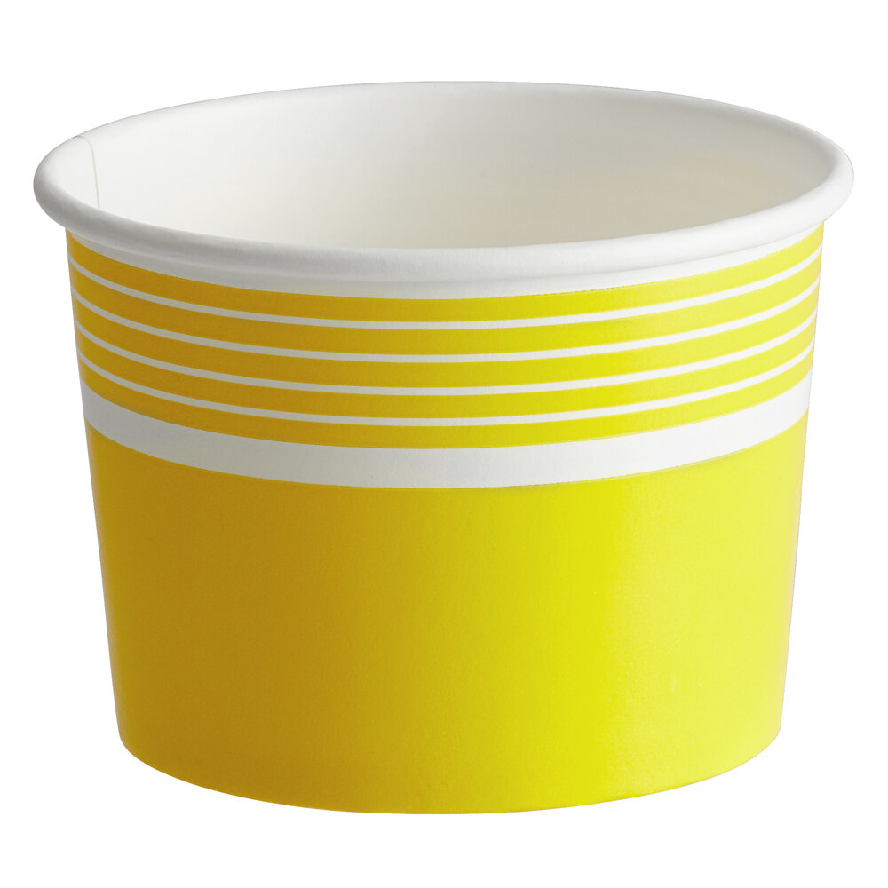Choice 12 oz. Yellow Paper Frozen Yogurt / Food Cup - 1,000/Case