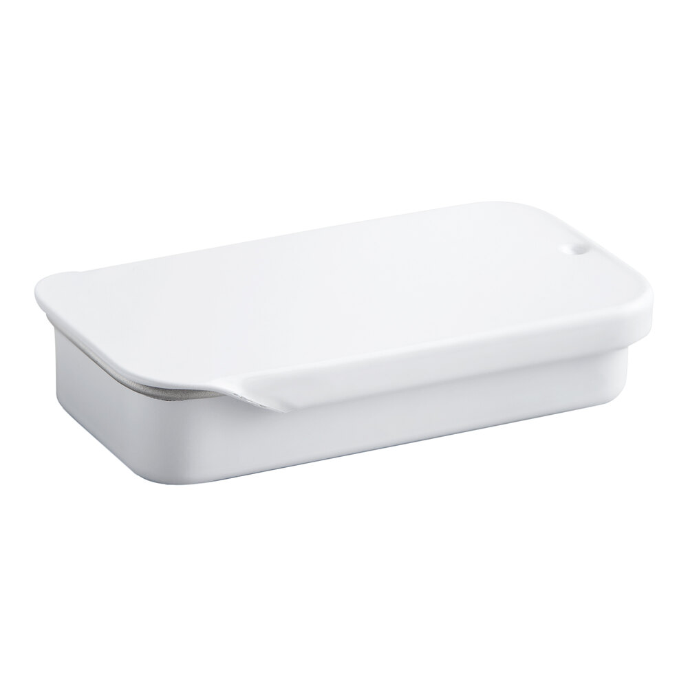 2" x 1" x 7/16" White Tin with Slide Top - 640/Case