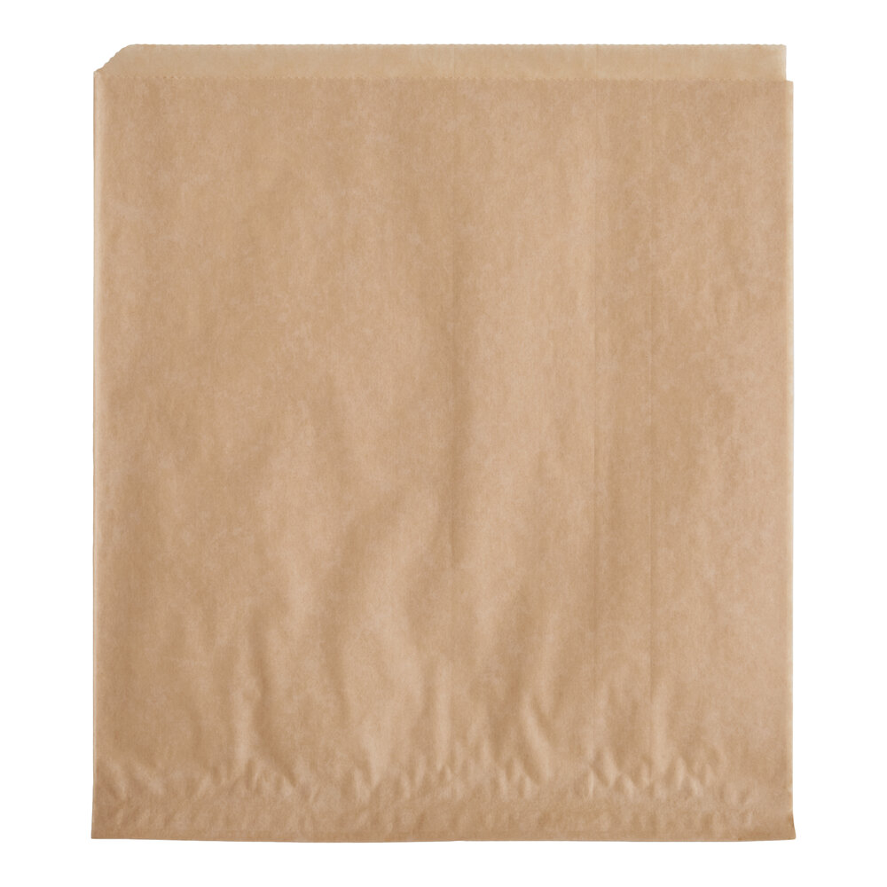 Choice Natural Kraft Wire Cone Basket Liner / Deli Wrap / Double Open Bag 9" x 10" - 1,000/Case