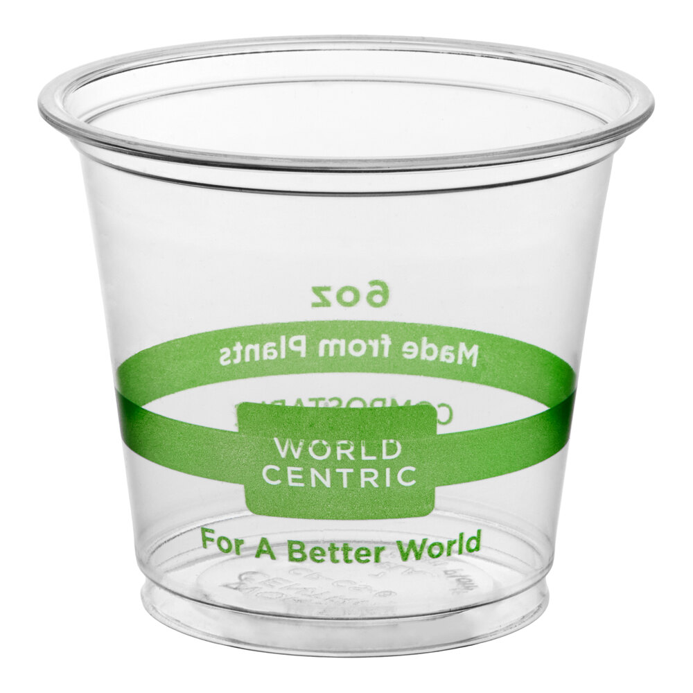 World Centric 6 oz. PLA Plastic Compostable Cold Cup - 2,000/Case