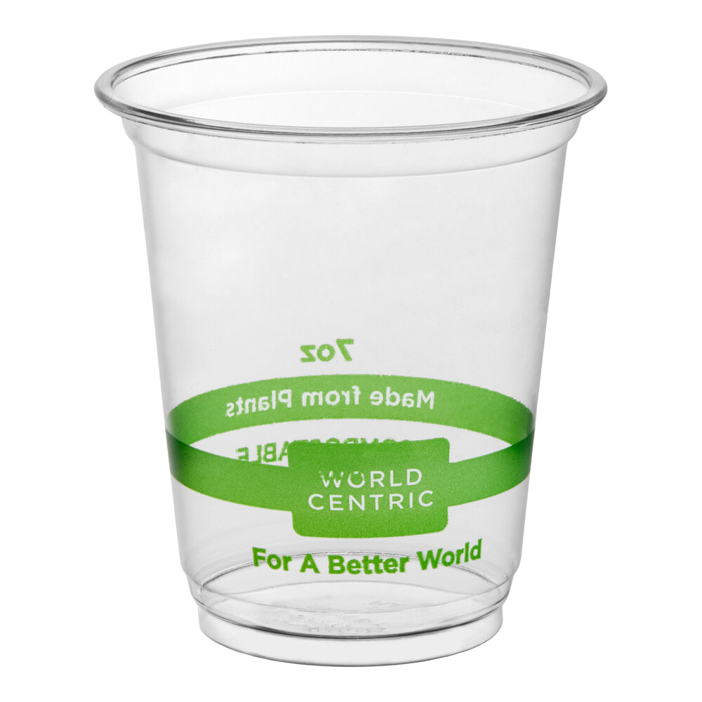 World Centric 7 oz. PLA Plastic Compostable Cold Cup - 2,000/Case