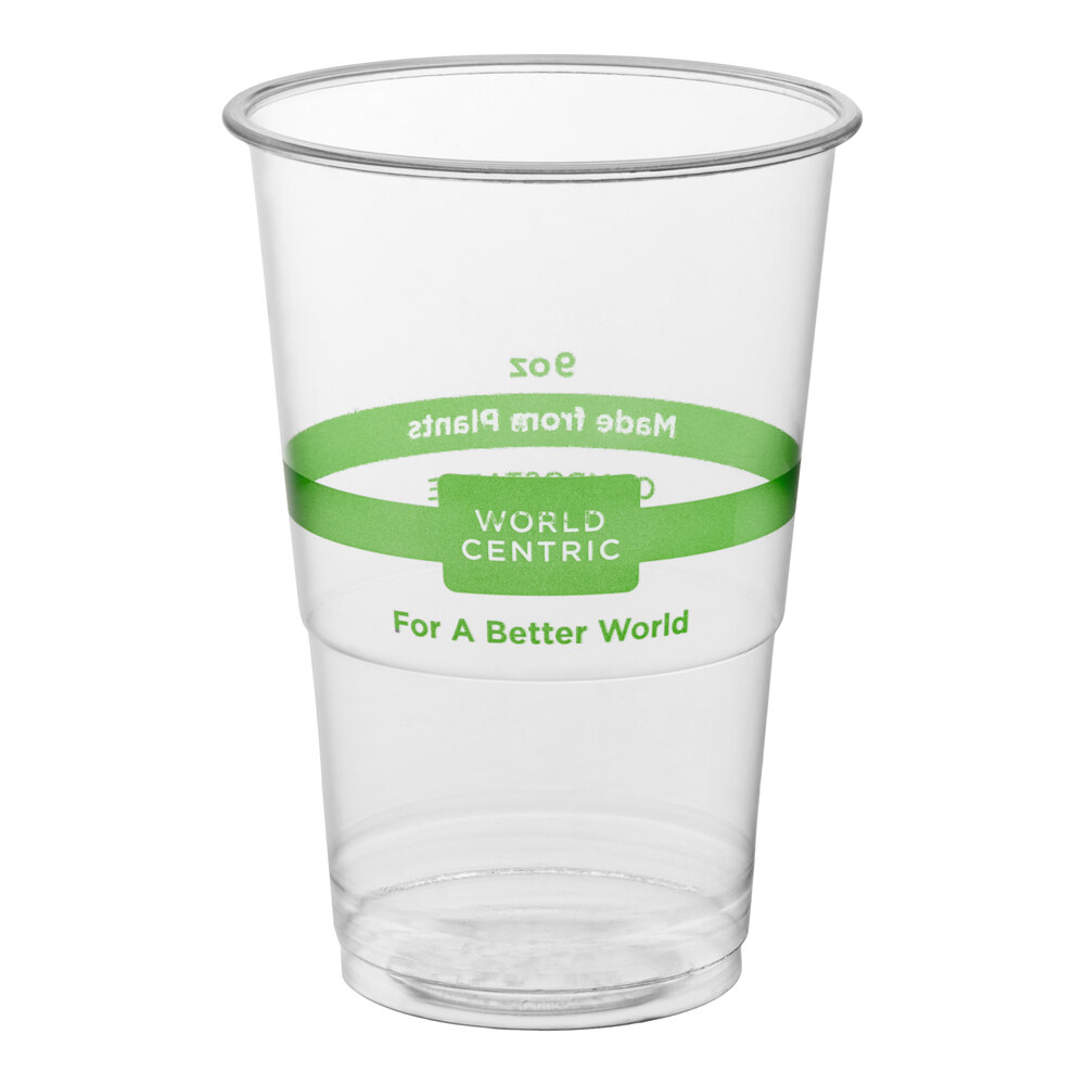 World Centric 9 oz. Tall PLA Plastic Compostable Cold Cup - 2,000/Case