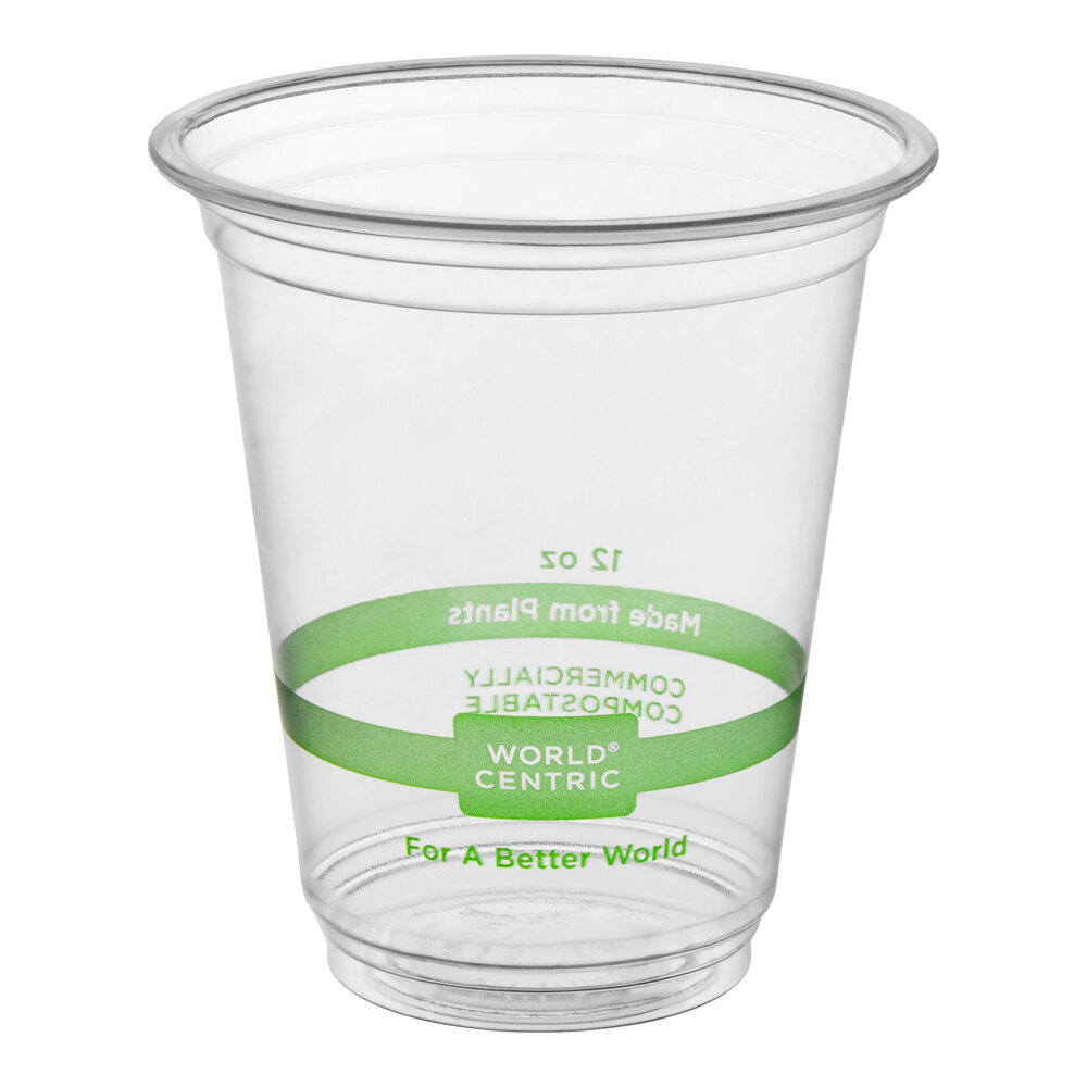 World Centric 12 oz. PLA Plastic Compostable Cold Cup - 1,000/Case