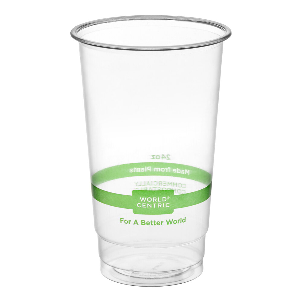 World Centric 24 oz. PLA Plastic Compostable Cold Cup - 1,000/Case