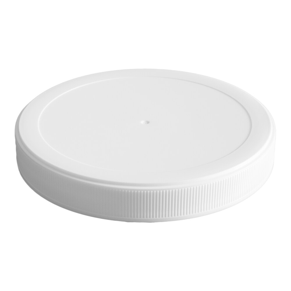 110/400 White Flat Top Induction-Lined Lid - 100/Pack