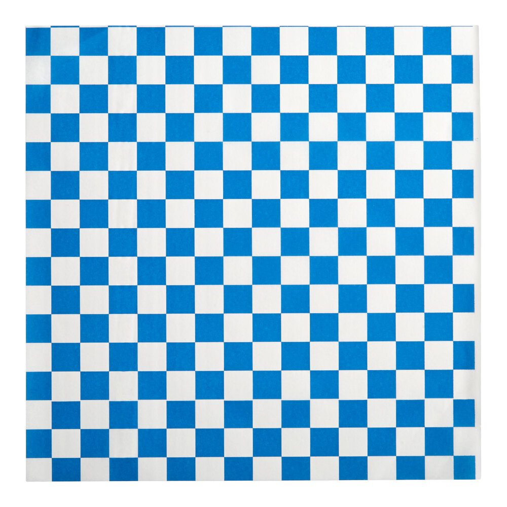 Choice 15" x 15" Blue Check Deli Sandwich Wrap Paper - 1,000/Pack