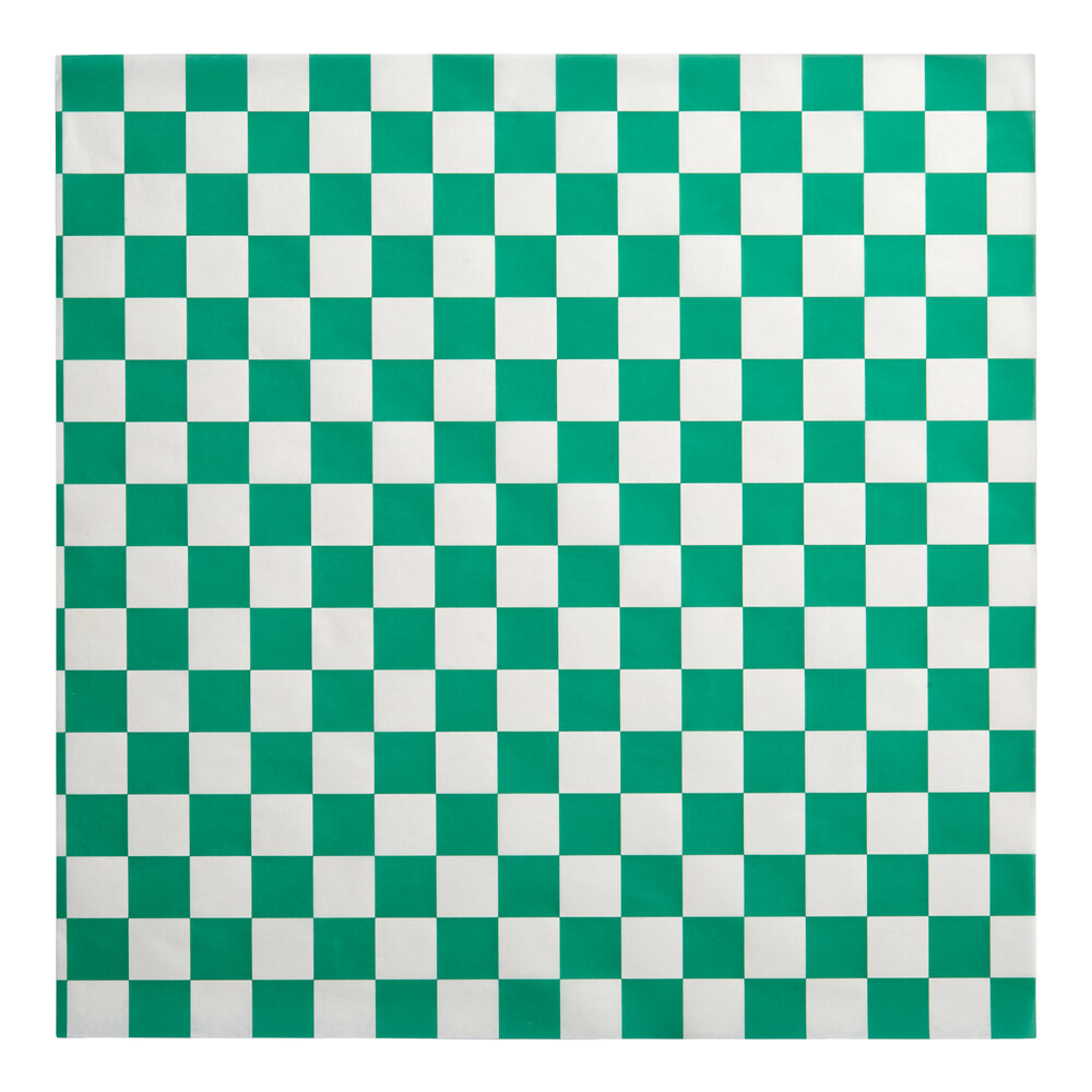 Choice 15" x 15" Green Check Deli Sandwich Wrap Paper - 4,000/Case