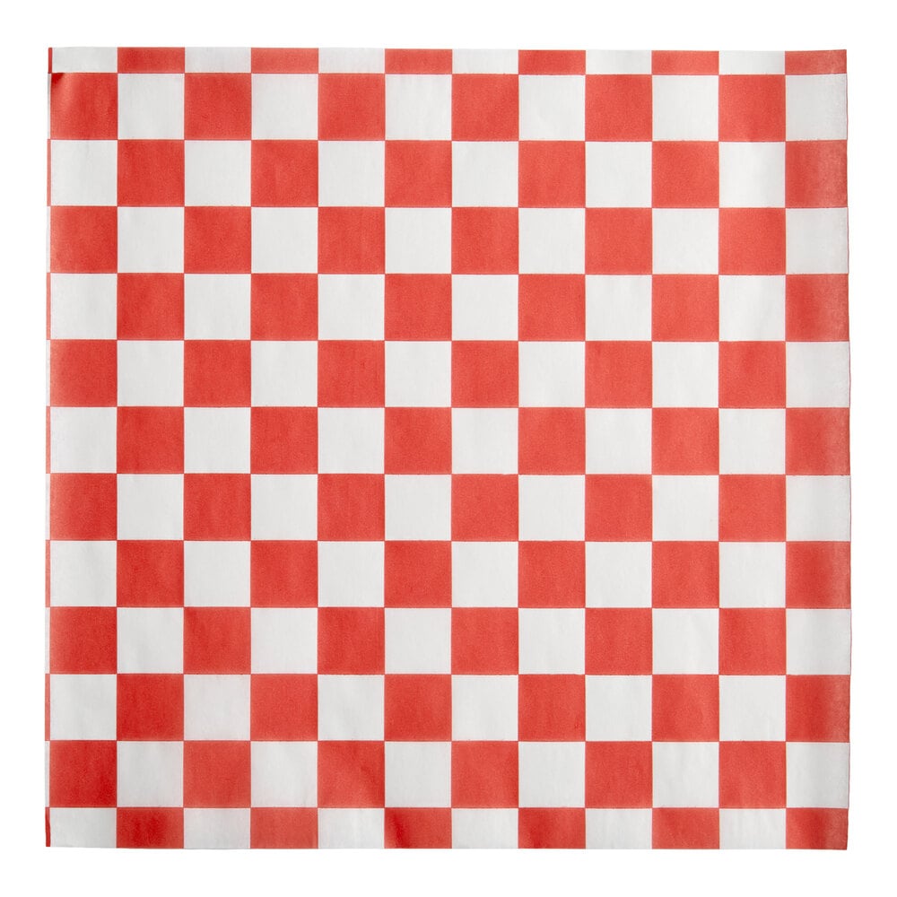 Choice 12" x 12" Red Check Deli Sandwich Wrap Paper - 5,000/Case