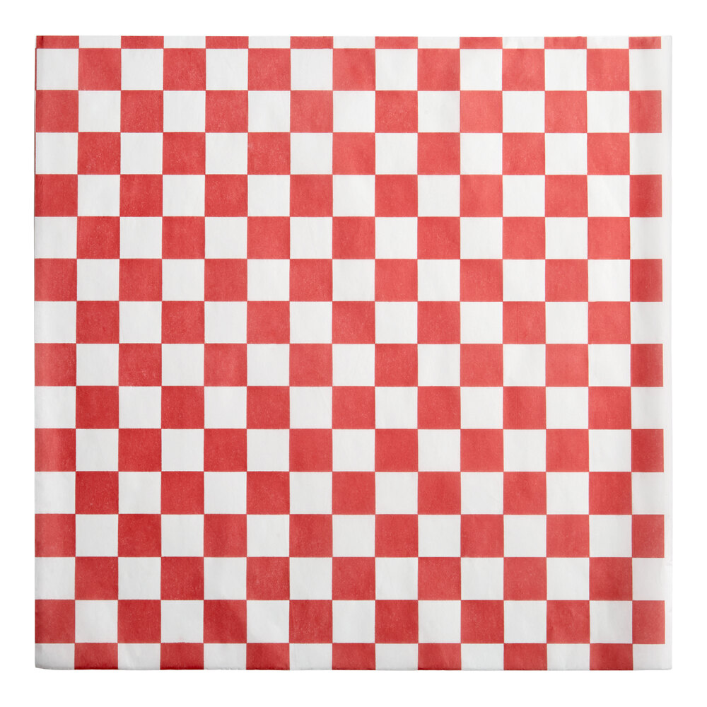 Choice 15" x 15" Red Check Deli Sandwich Wrap Paper - 1,000/Pack