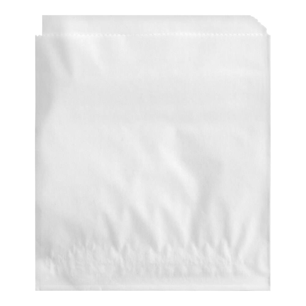 GET Enterprises 6" x 5 1/2" White Double Open Bag / Cone Basket Liner - 2,000/Case