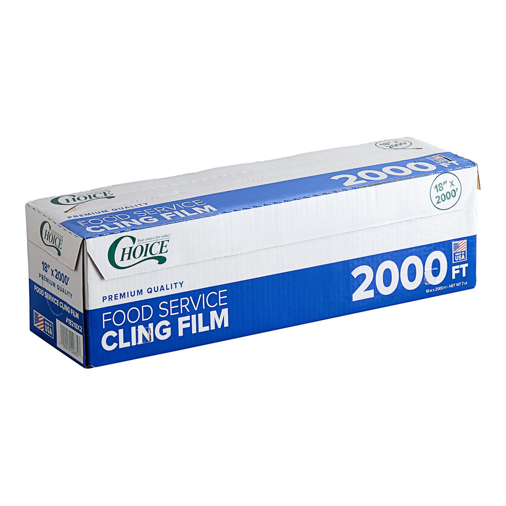 Choice 18" x 2000' Foodservice Film with Serrated Cutter - 2/Case