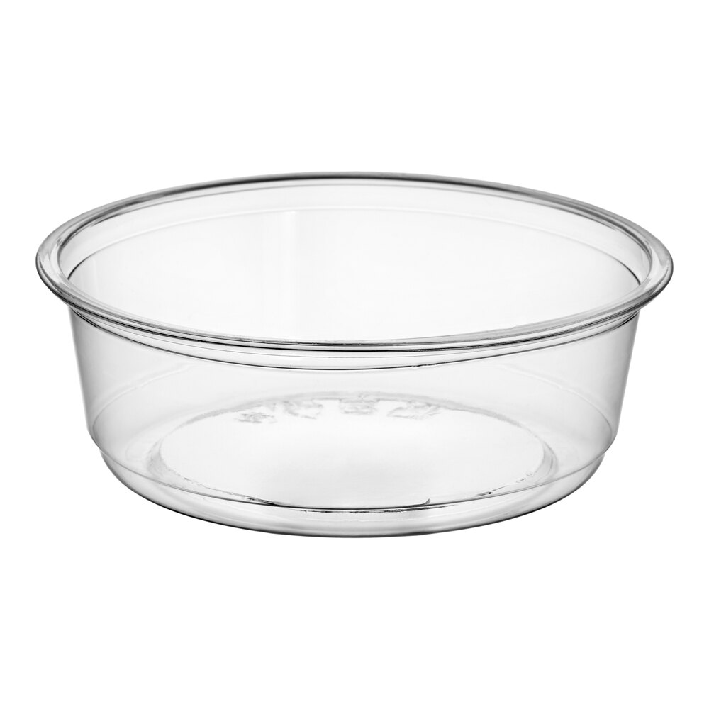Choice 8 oz. Ultra Clear Recycled PET Plastic Round Deli Container - 50/Pack
