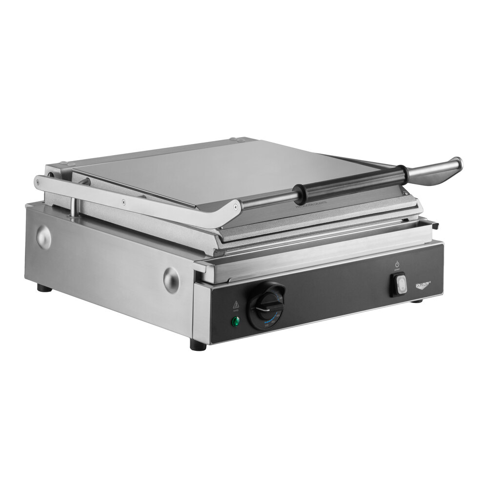 Vollrath PSG4-SSF120 Super-Size Single Aluminum Panini Grill with Smooth Plates - 17" x 16" Cooking Surface - 120V, 1800W