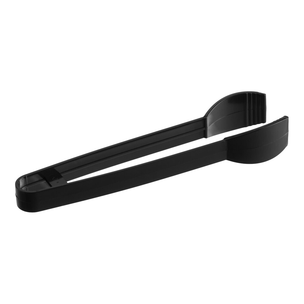 Visions 7" Black Disposable Polystyrene Tongs - 48/Case