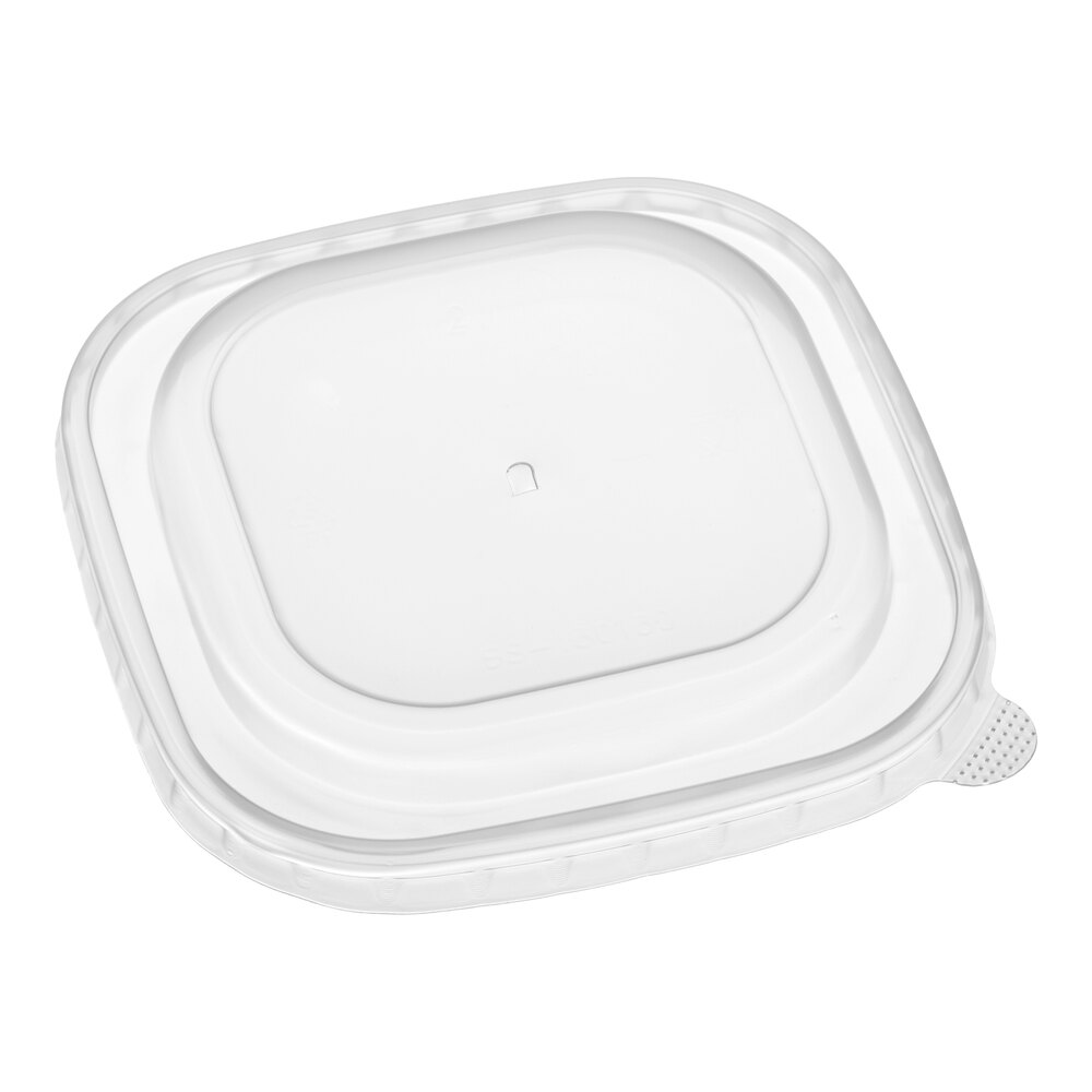 Choice 16 oz. Square Polypropylene Take-Out Lid - 50/Pack