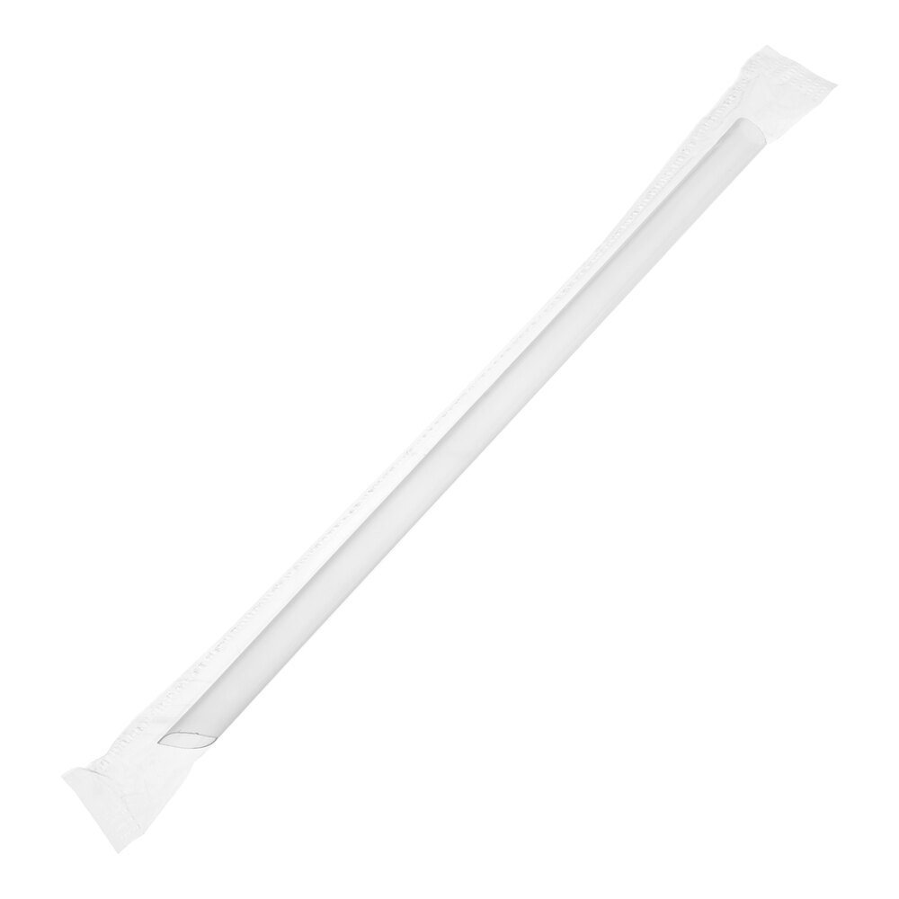 Choice 9" Translucent Pointed Wrapped Smoothie Straw - 1,600/Case