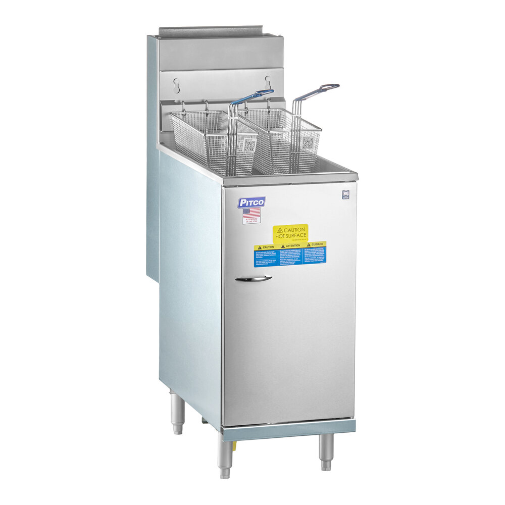 Pitco® 40D Natural Gas 40-45 lb. Stainless Steel Floor Fryer