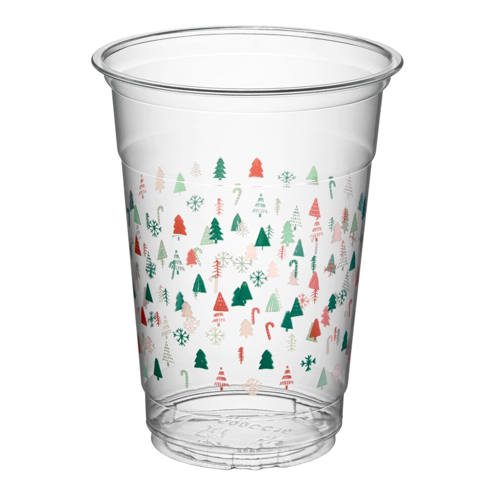 Choice 16 oz. Modern Holiday PET Plastic Cold Cup - 1,000/Case