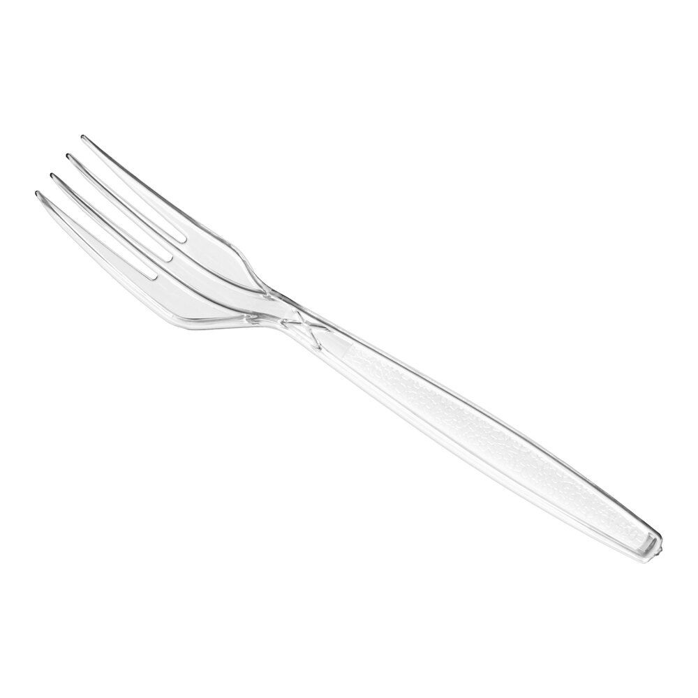 Choice Clear Heavy Weight Polystyrene Plastic Fork - 100/Pack