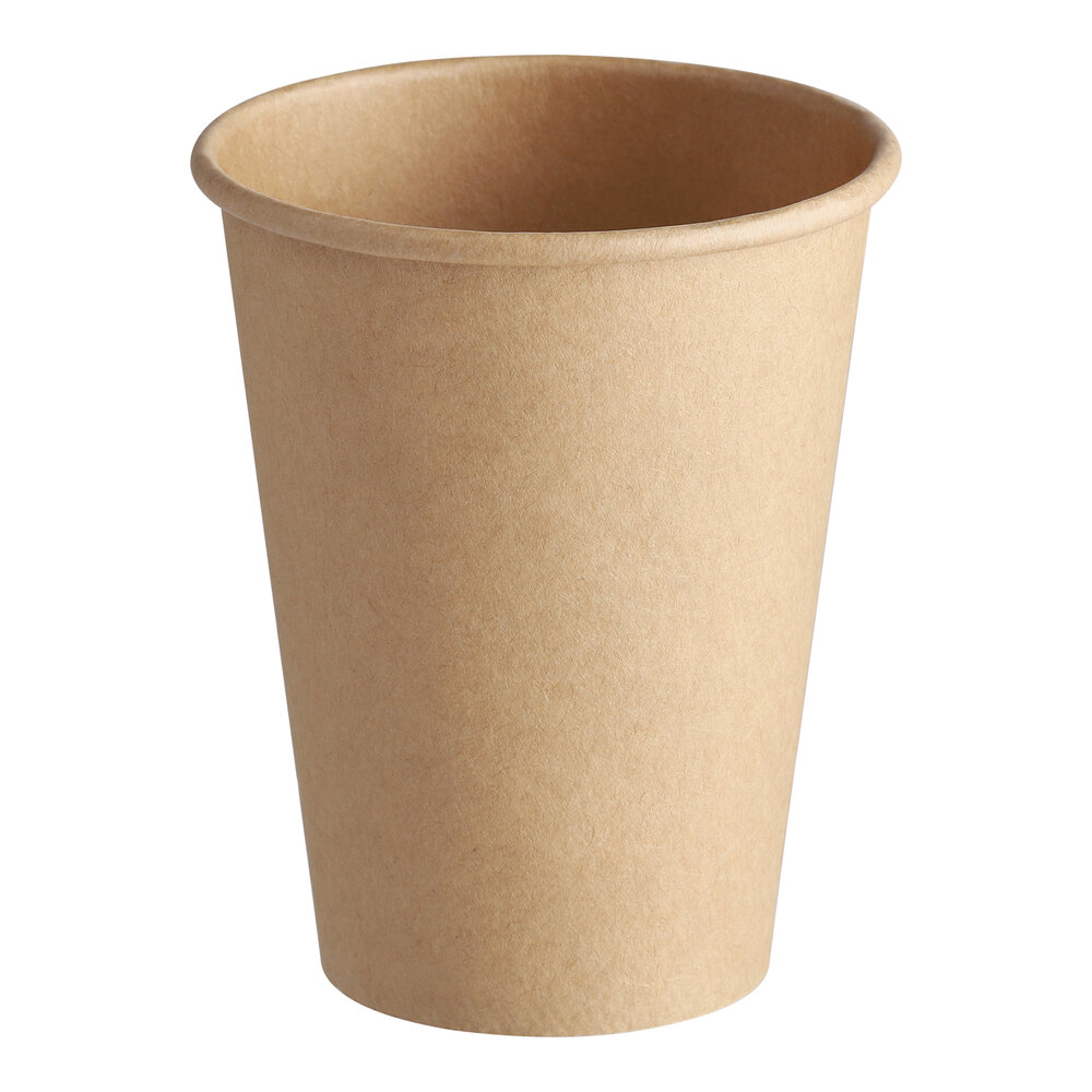 Choice 8 oz. Tall Kraft Poly Paper Hot Cup - 50/Pack