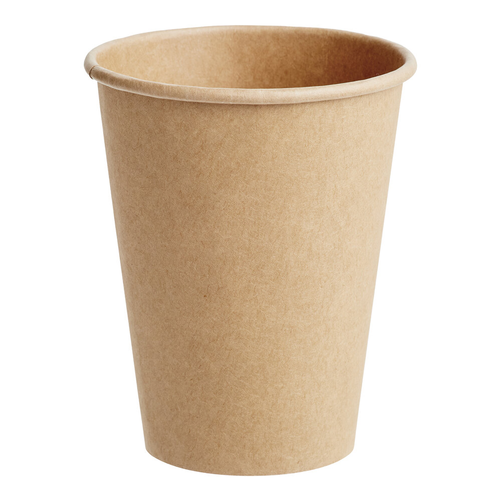 Choice 12 oz. Kraft Poly Paper Hot Cup - 50/Pack