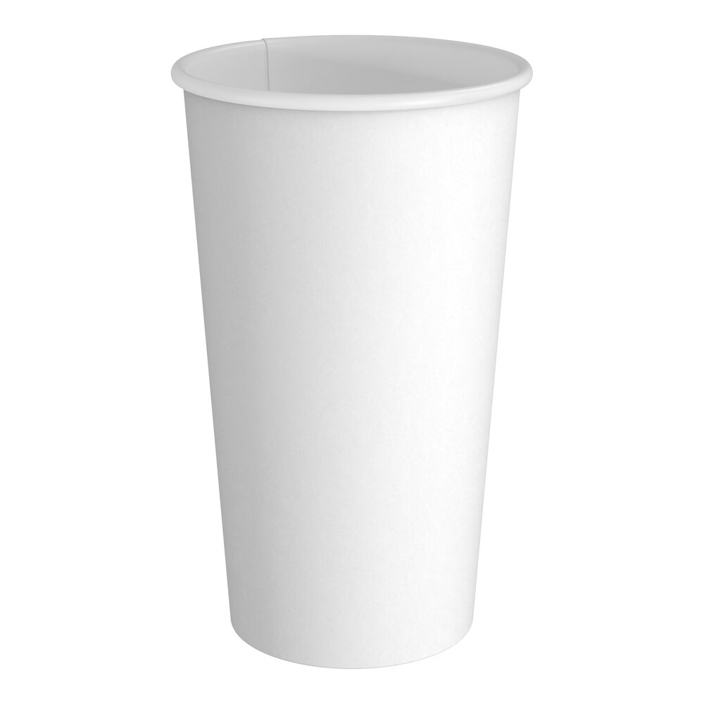 Choice 16 oz. White Poly Paper Hot Cup - 50/Pack