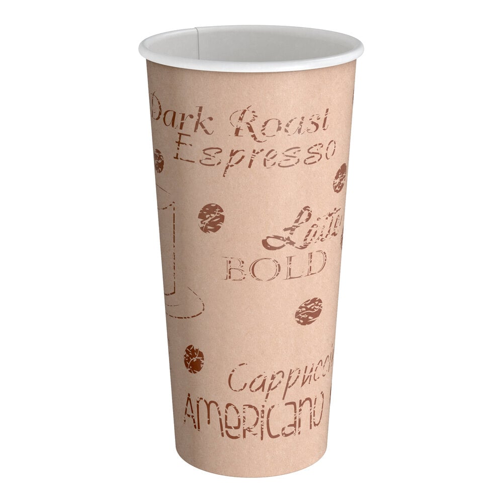 Choice 20 oz. Café Print Poly Paper Hot Cup - 600/Case