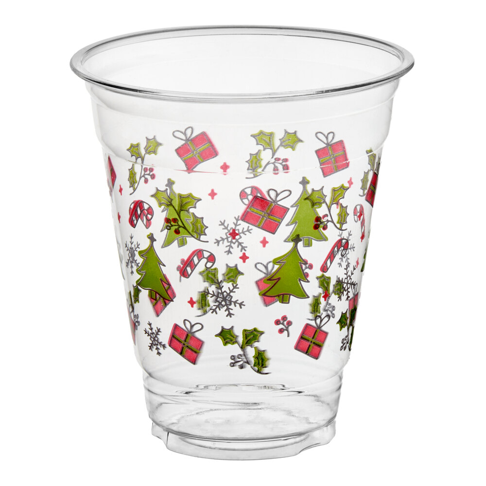 Choice 12 oz. Holiday PET Plastic Cold Cup - 250/Box