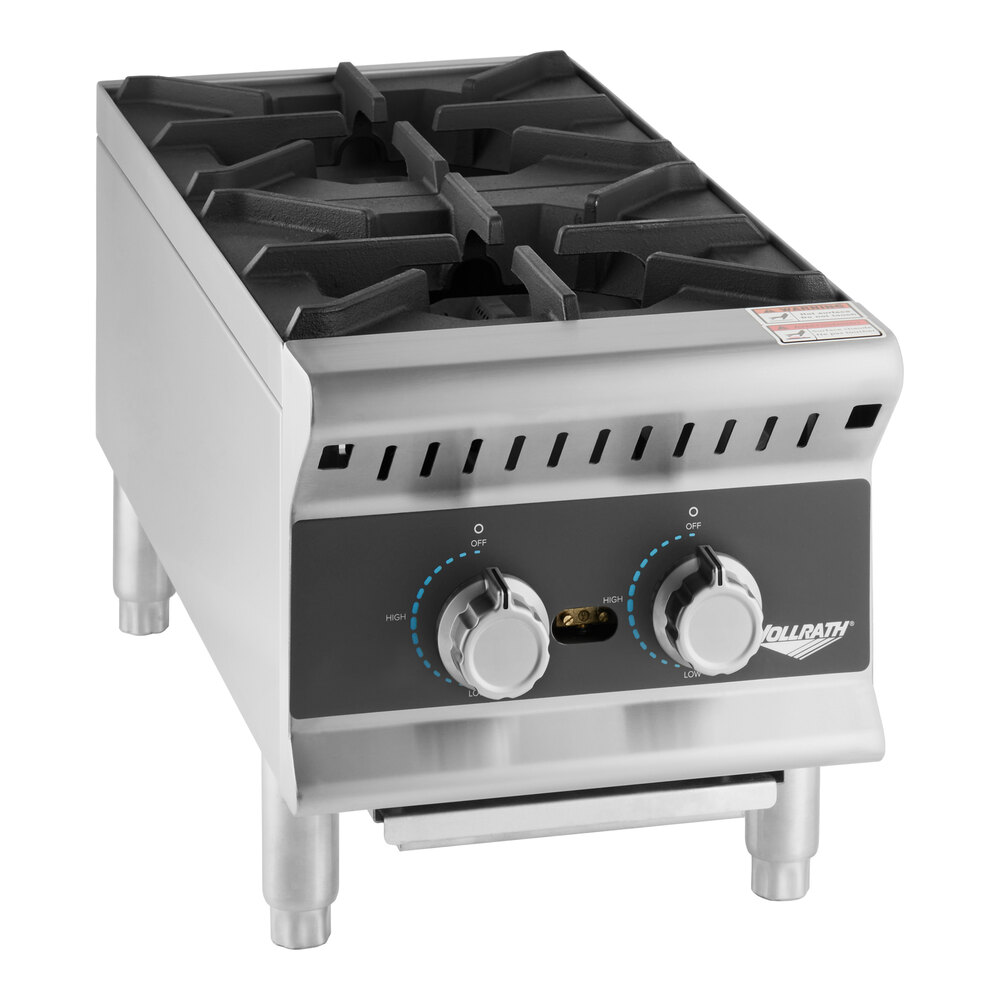 Vollrath HPG2-12 Cayenne 2 Burner Countertop Hot Plate / Range, Natural / LP Gas