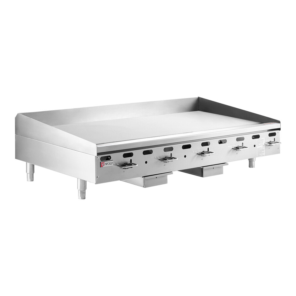 Wolf by Vulcan AGM60-NAT Natural Gas 60" Heavy-Duty Gas Countertop Griddle with Manual Controls - 135,000 BTU