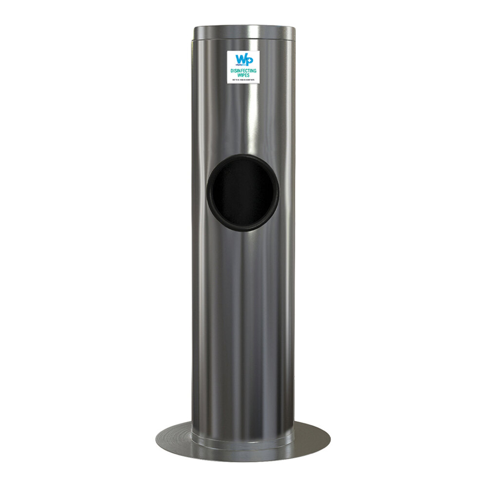 WipesPlus Stainless Steel Floor Dispenser Station with Trash Can