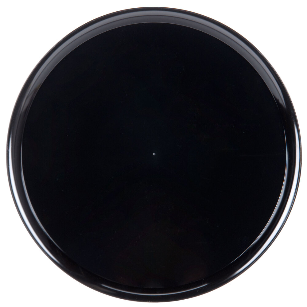 WNA Comet A918BL Checkmate 18" Black Round Catering Tray with High Edge - 5/Pack