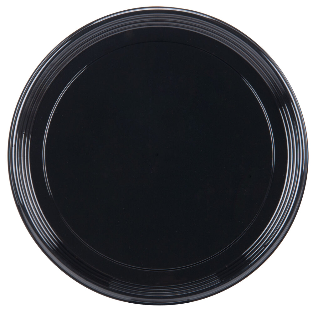 Sabert 9918 Onyx 18" Black Round Catering Tray - 36/Case