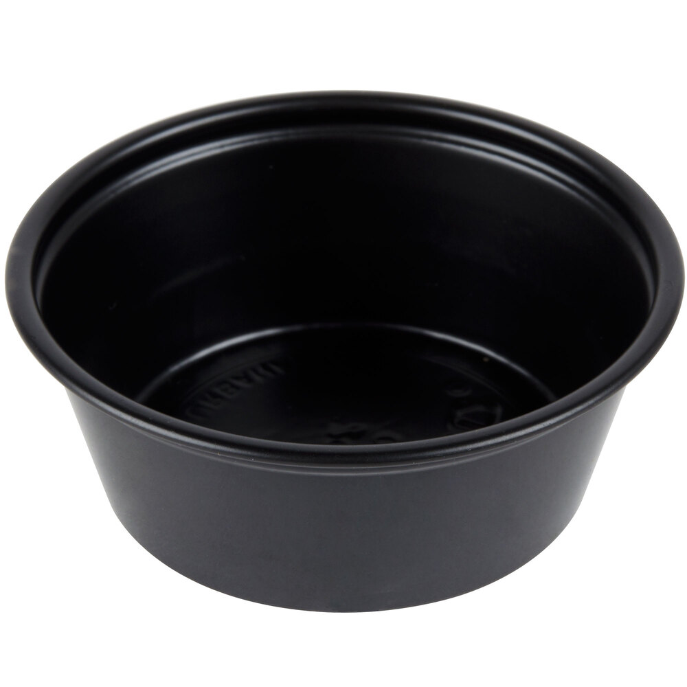 Solo P150BLK 1.5 oz. Black Polystyrene Souffle / Portion Cup - 2,500/Case