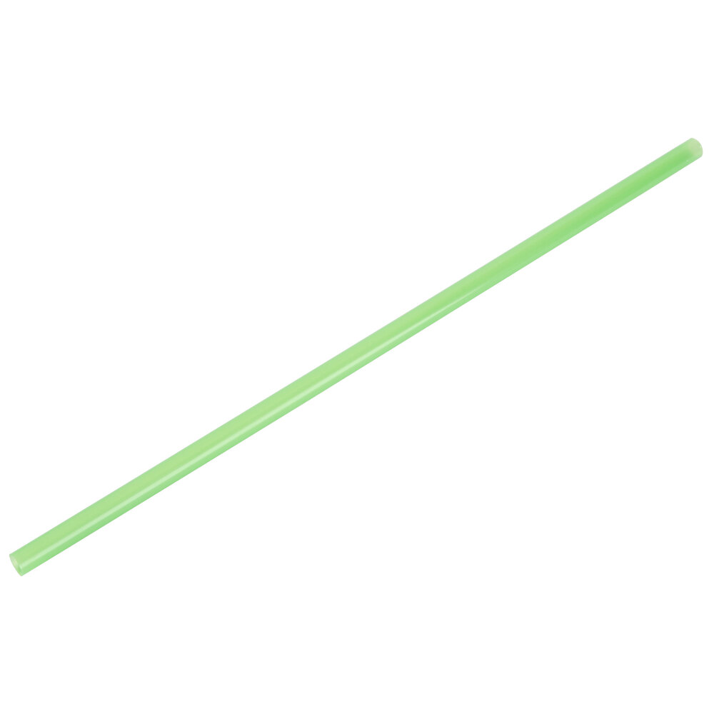 10" Green Unwrapped Straw - 500/Pack