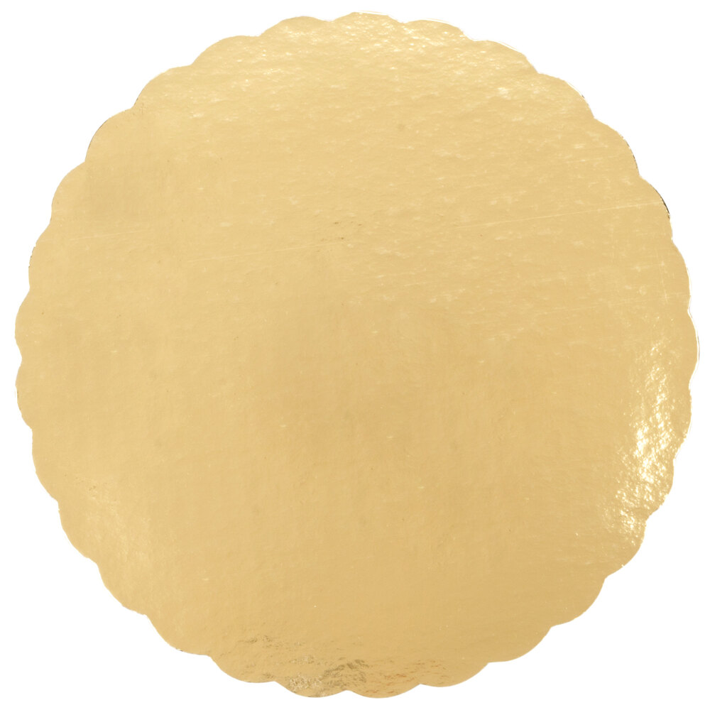 10" Gold Laminated Corrugated Cake Circle - 25/Pack