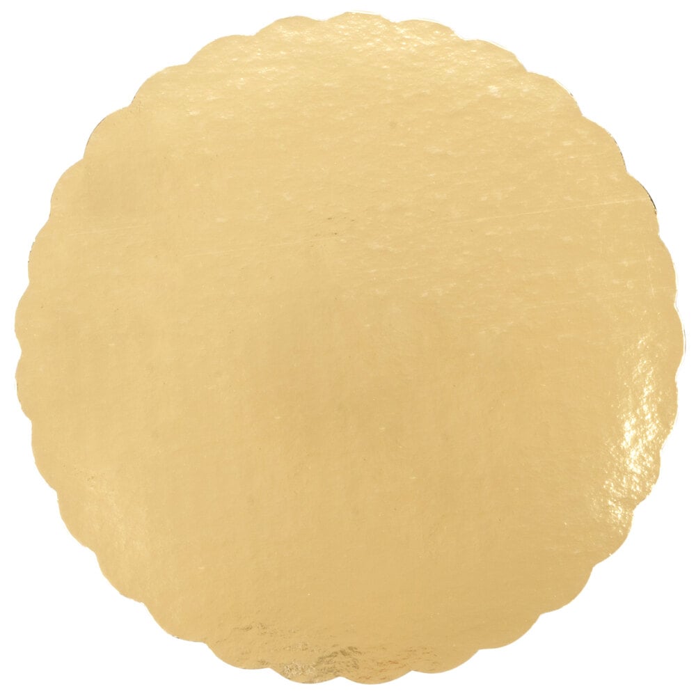 14" Gold Laminated Corrugated Cake Circle - 100/Case