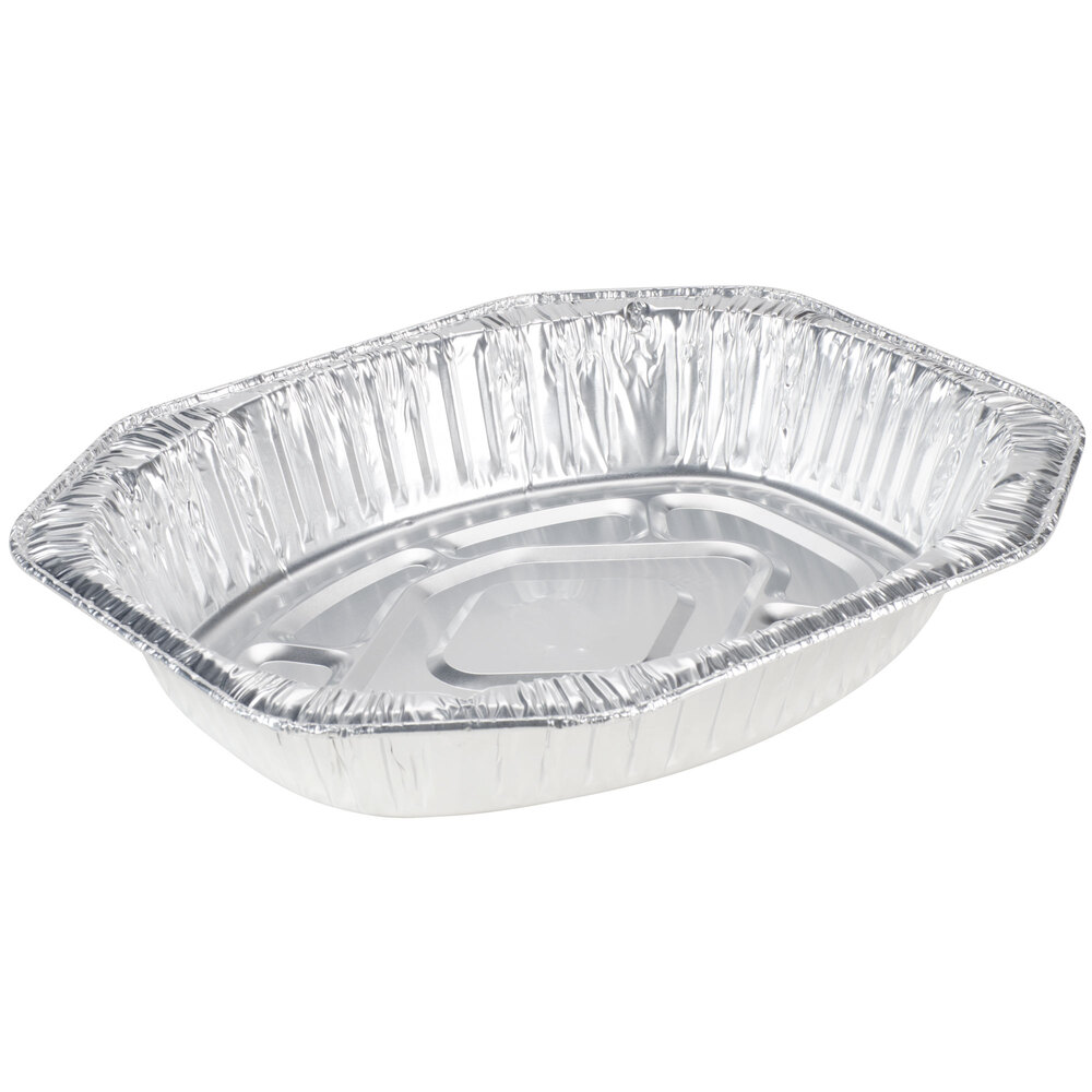 Durable Packaging Oval Foil Roast Pan 18" x 14" x 3" - 50/Case