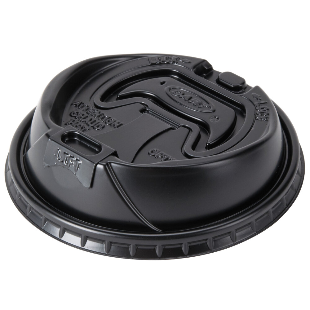 Dart OPT316B Black Optima Lid with Reclosable Tab - 1,000/Case