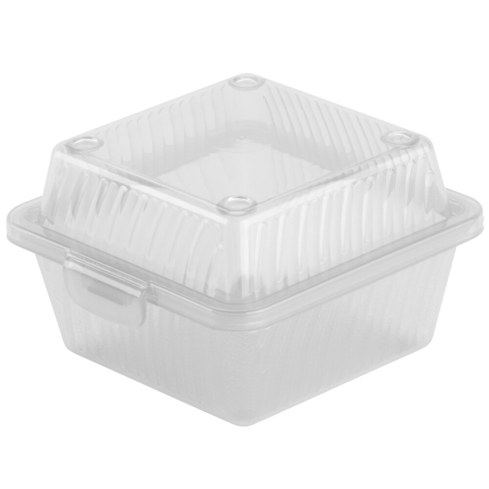 GET EC-08 4 3/4" x 4 3/4" x 3 1/4" Clear Customizable Reusable Eco-Takeouts Container - 24/Case