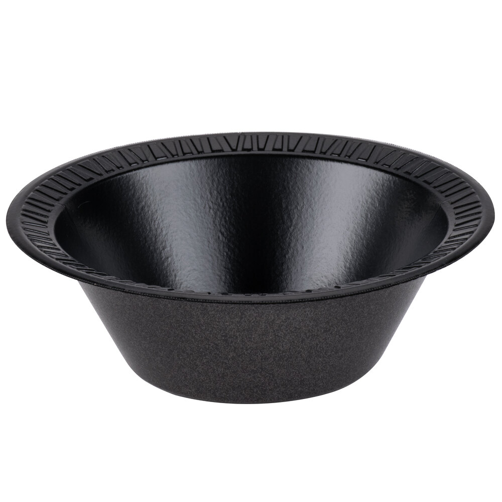 Dart 12BWBQR Quiet Classic 10-12 oz. Black Laminated Foam Bowl - 1,000/Case