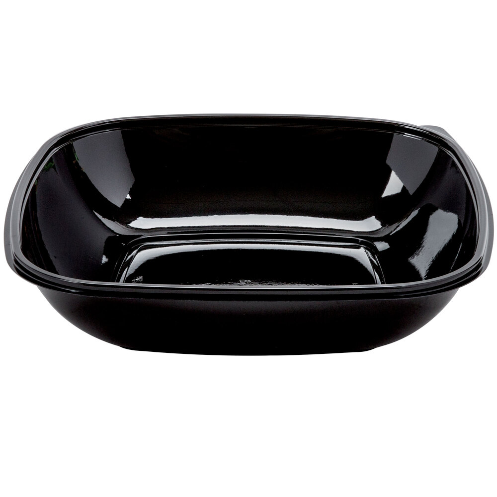 Sabert 94080B50 Bowl2 80 oz. Black Square Catering Bowl - 50/Case