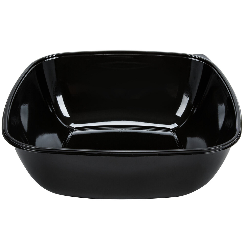 Sabert 94320 Bowl2 320 oz. Black Square Catering Bowl - 25/Case