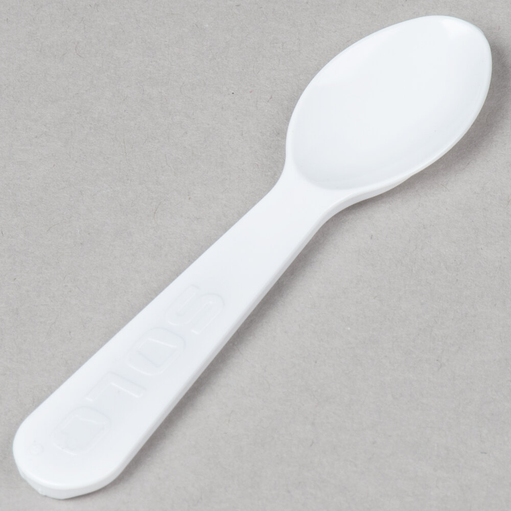 Solo 00080-0222 3" White Plastic Taster Spoon - 3,000/Case
