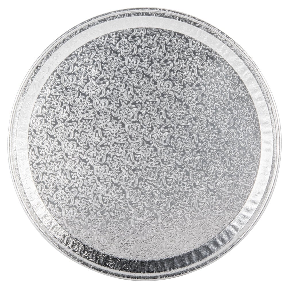 Durable Packaging 12" Round Foil Catering Tray - 25/Case
