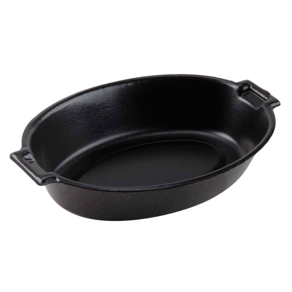 Dart 8CDBQR Quiet Classic 8 oz. Black Laminated Oval Foam Casserole Dish - 1,000/Case