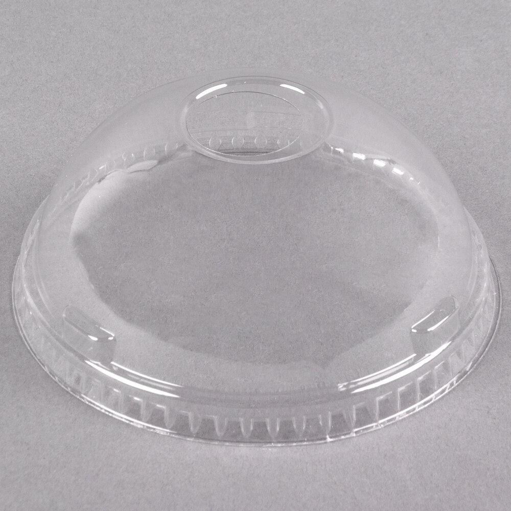 Solo DL639 Ultra Clear™ 32 oz. Clear PET Plastic Dome Lid with 1" Hole - 25/Pack