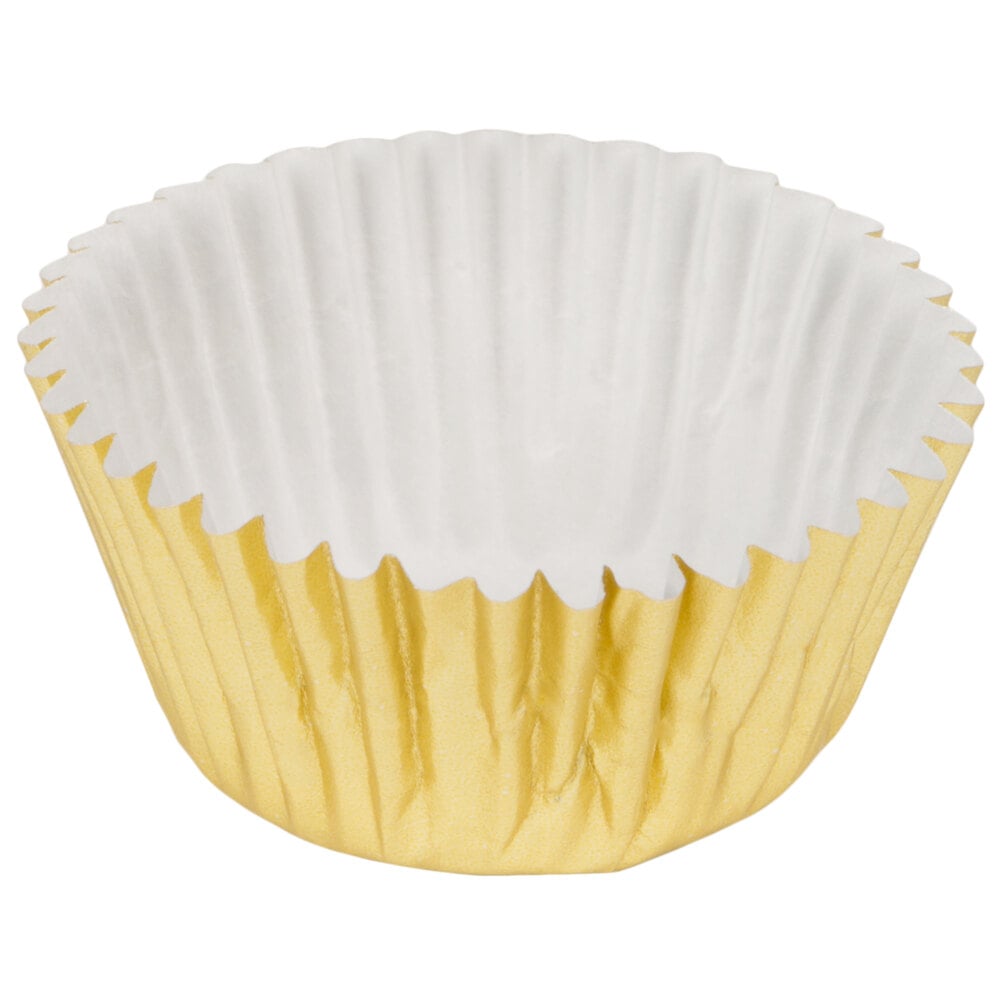 Ateco 1" x 3/4" Gold Mini Baking Cups - 200/Box